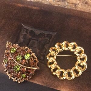 Vintage BSK Rhinestone Brooch Pin